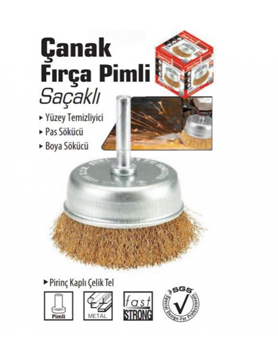 SGS833 Çanak Fırça Pimli Saçaklı 80mm