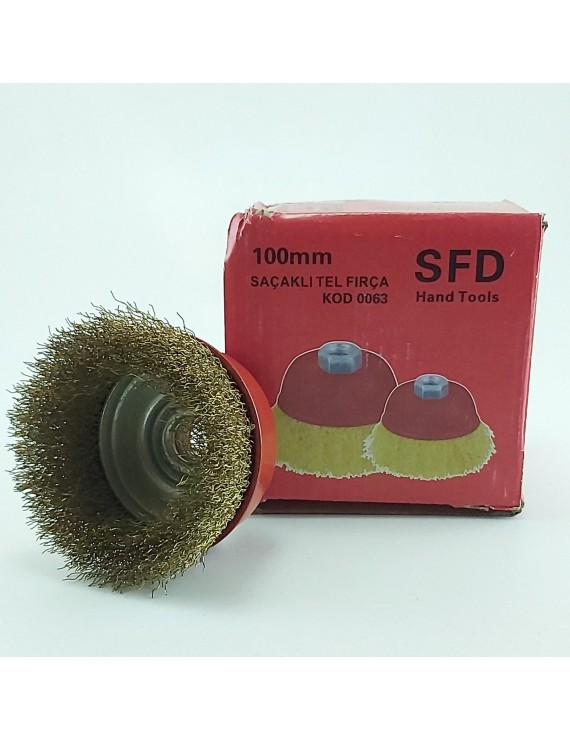 SFD Çanak Saçaklı Tel Fırça 100 mm KOD:0063