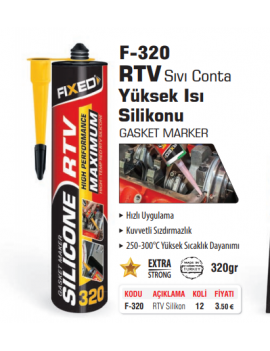 SGS F-320 Yüksek Isı Silikonu Sıvı Conta Kırmızı 320ml..