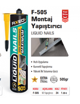 SGS SİLİKON MONTAJ YAPIŞTIRICI BEYAZ FIXED F-505..