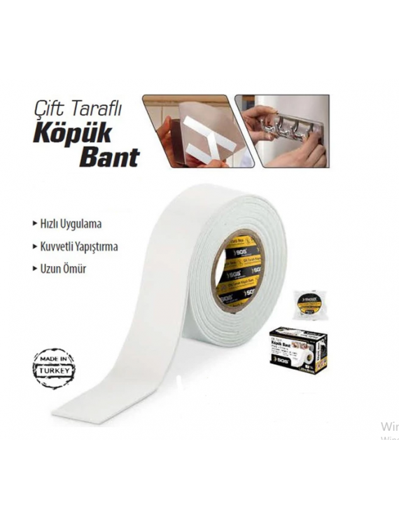 SGS1231 Çift Taraflı Köpük Bant 18 Mm 2 Metre