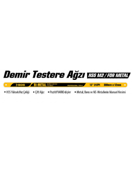 SGS207 Demir Testere Ağzı DAR 300mm x 12mm x 0,8mm