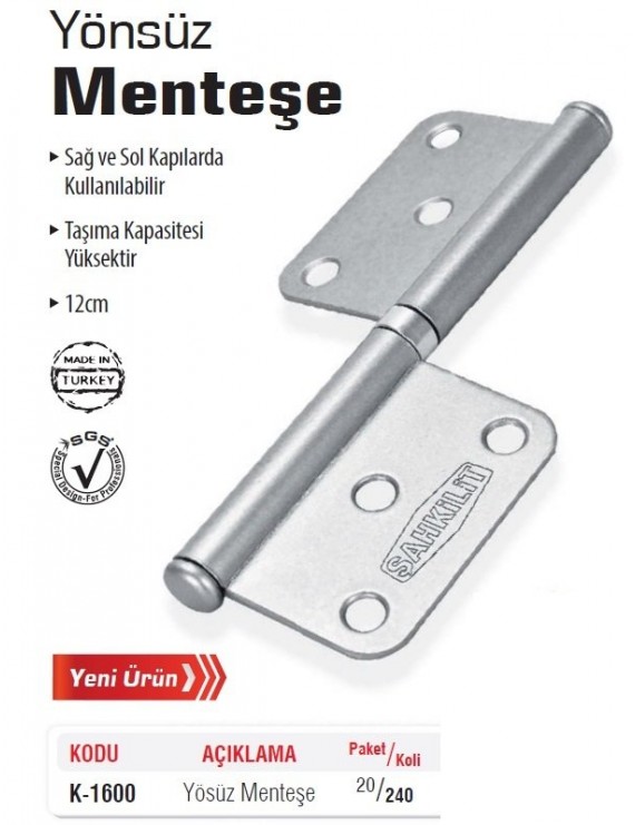 SGS Yönsüz Sağ Sol Kapı Menteşe 12cm K1600..