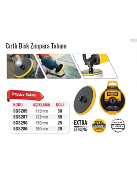 SGS285 Cırtlı Disk Zımpara Tabanı 115mm..