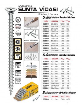 SGS 8057 Multi Strong Sunta Vidası 5 x 60mm (200 adet)