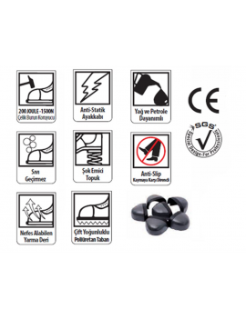 SGS1845 Profesyonel Çelik Burunlu Süet İş Güvenlik Ayakkabısı NO:45